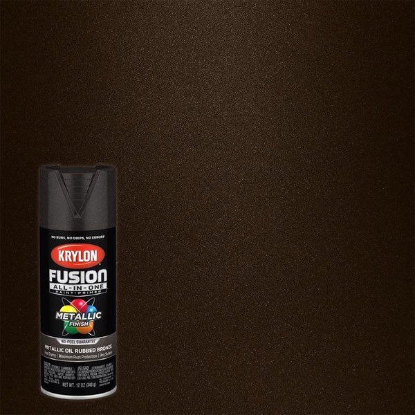 Short Cuts Krylon Fusion All-In-One Metallic Oil Rubbed Bronze Paint+Primer Spray Paint 12 oz K02771007